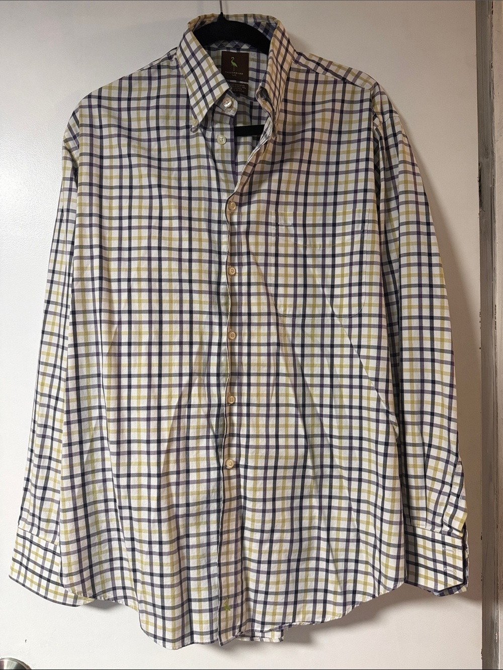 Tailorbyrd Yellow & Purple Plaid Button-Down Shirt